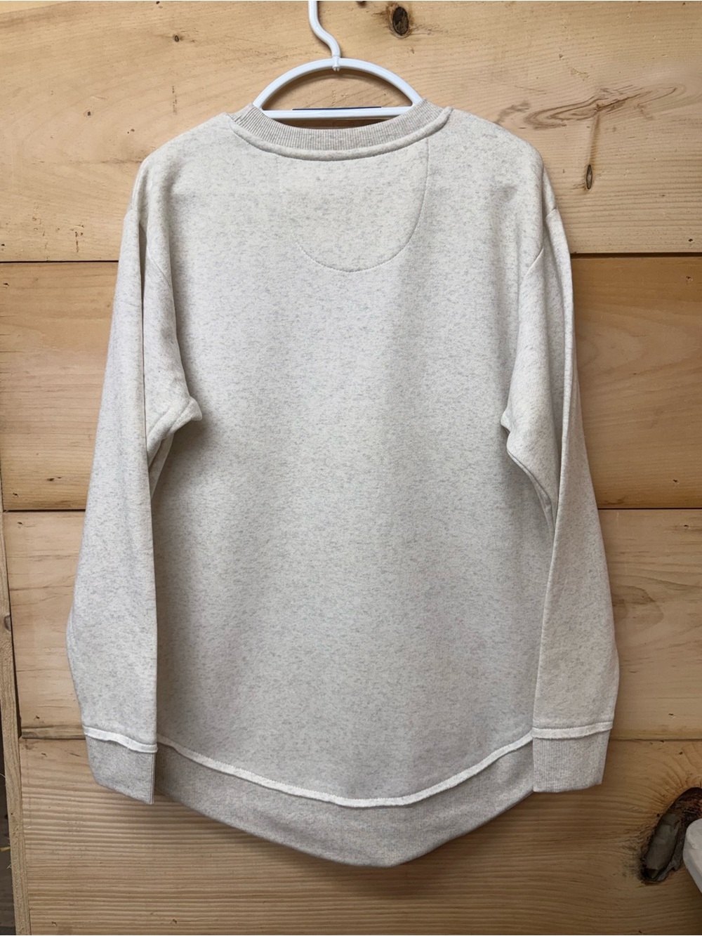 Women's Cream Graphic Crewneck Sweatshirt with Multi-Color Script - Picture 2 of 3